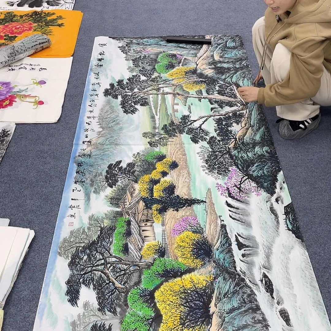 国国画作品小姐姐放漏…