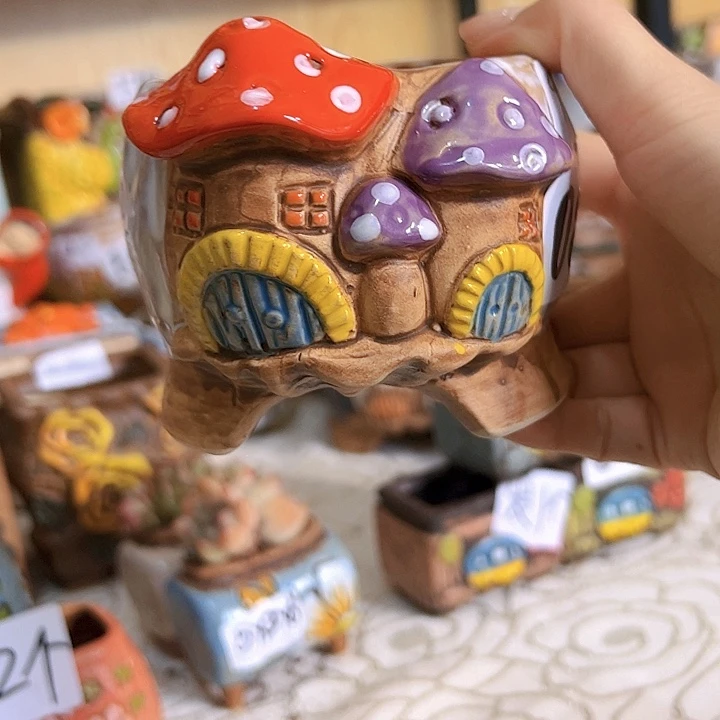 陶瓷多肉花盆满15包邮