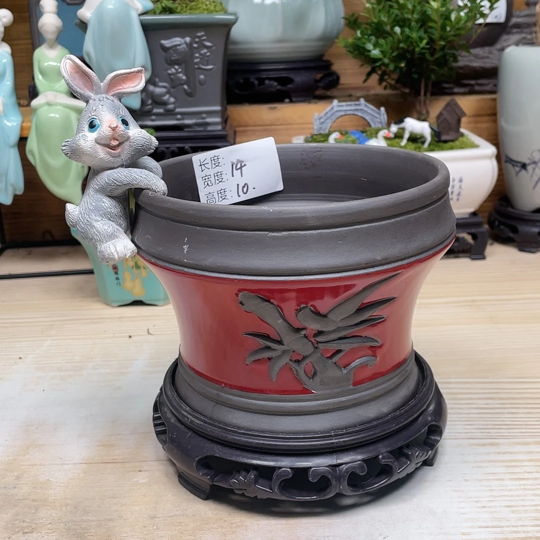 紫砂花盆陶瓷艺术花盆陶瓷