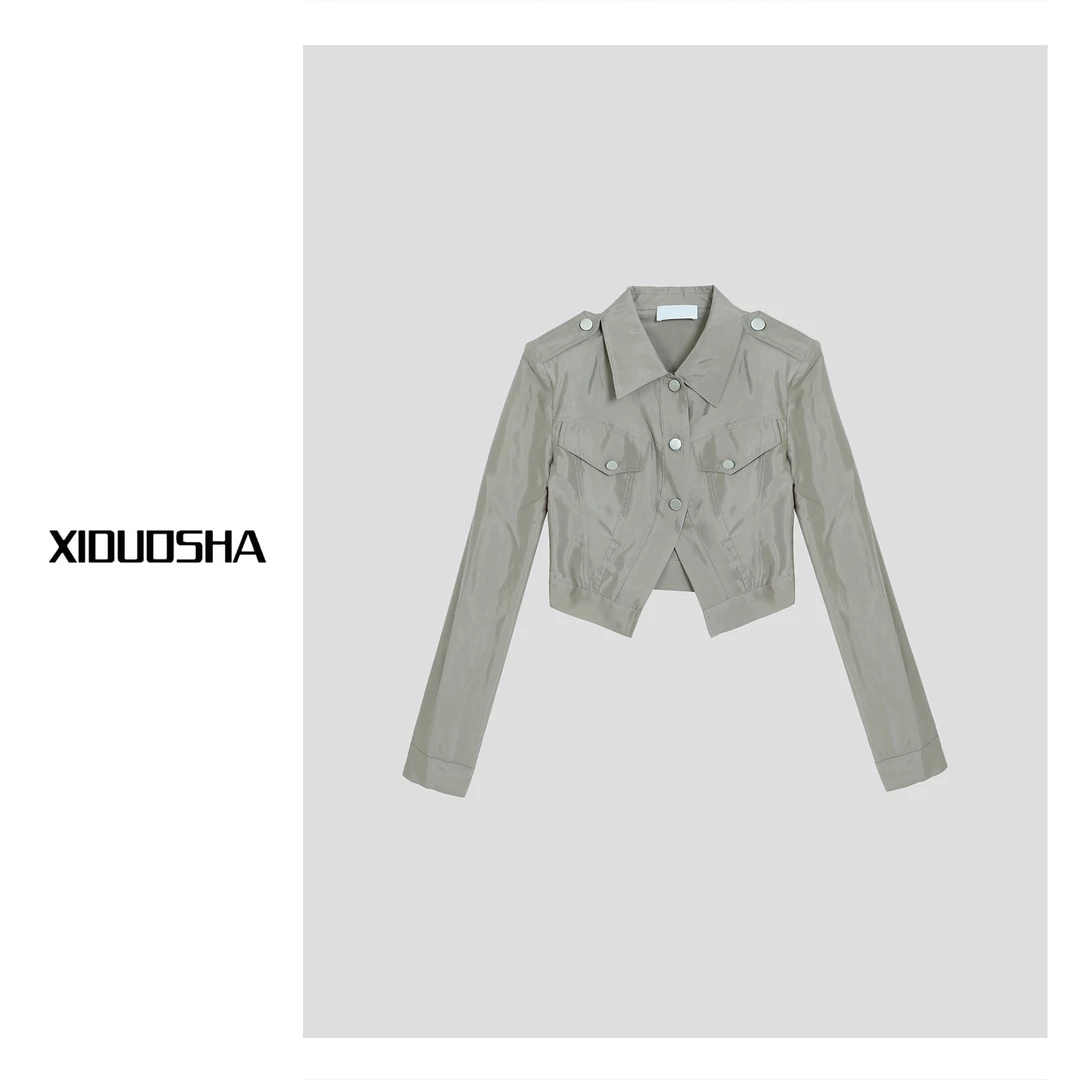 XIDUOSHA/喜朵莎设计款小众风格时尚潮流显瘦翻领外套XDS1196