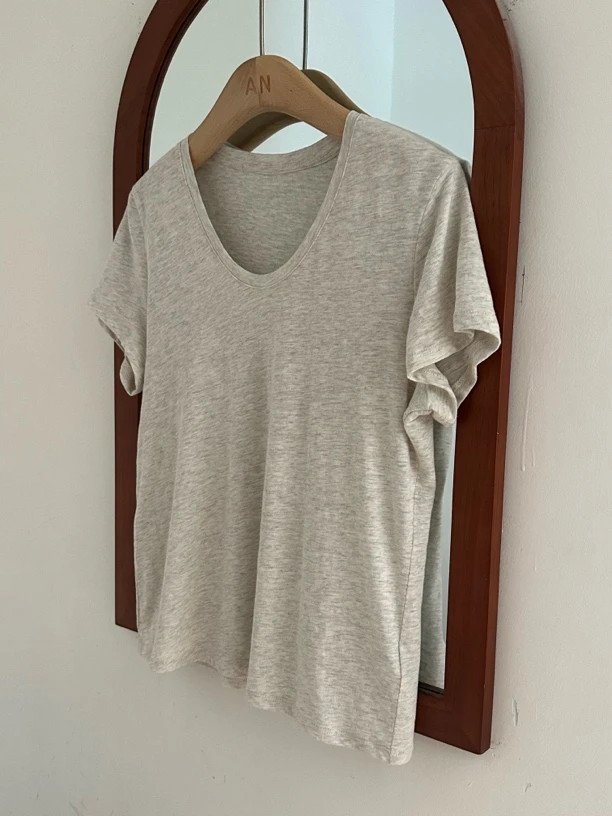 「大昕·基础百搭鸡蛋领T」2025夏季新款基础百搭鸡蛋领棉T恤