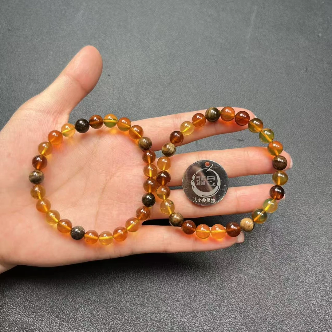 翡昱-N5-31581-琥珀手串/约7+/约24颗/多样性发其一-C
