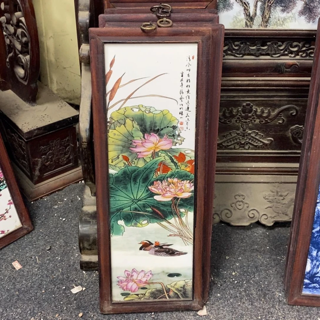 瓷片55*21 景德镇瓷板画柴窑烧制