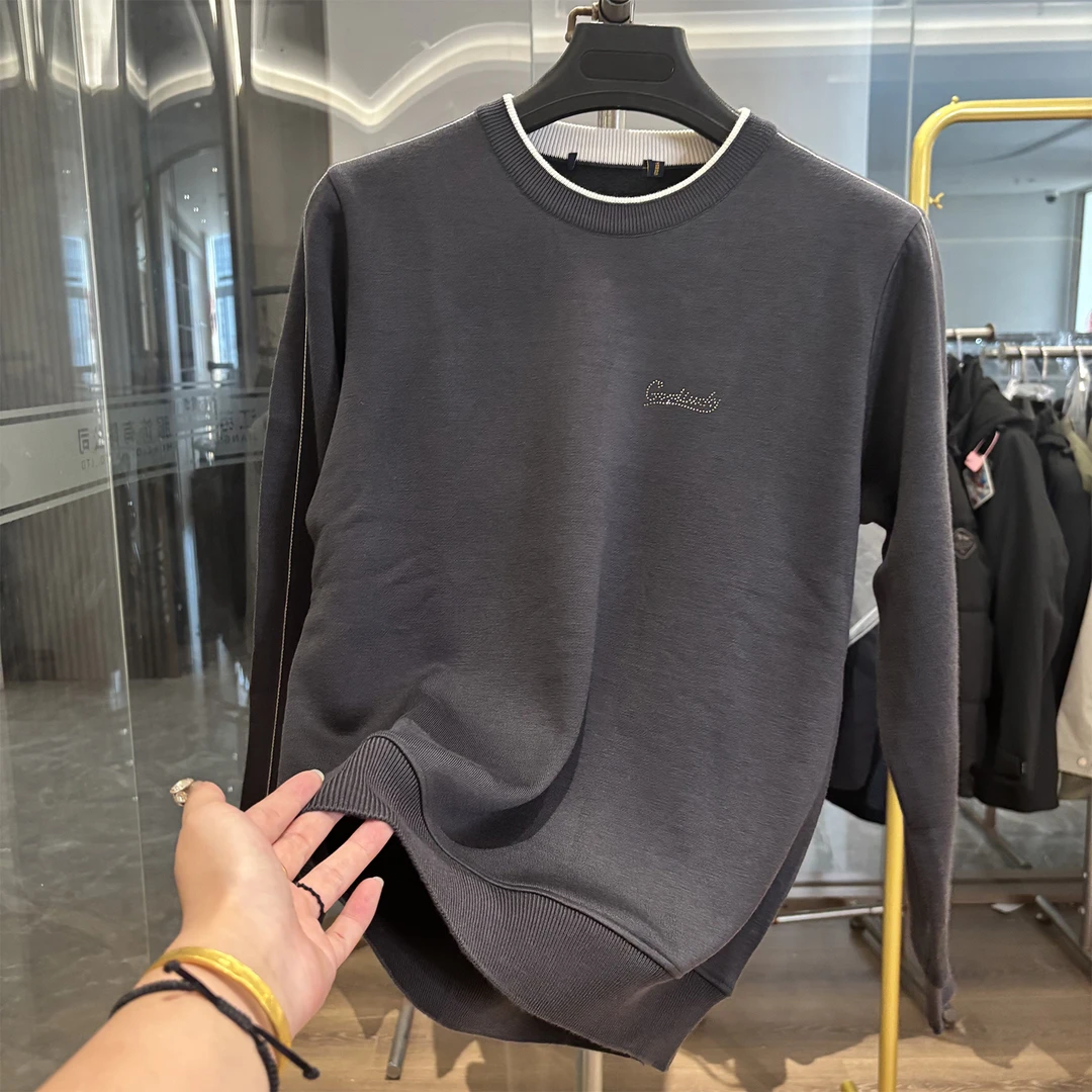 【H家】绵羊毛！加绒加厚！秋冬新款时尚简约保暖圆领休闲卫衣上衣男