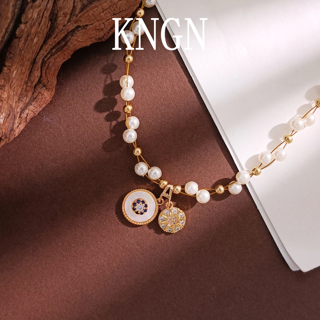 铜合金合成锆石项链 WHX-002092【珠光星语】项链百搭简约欧美时尚