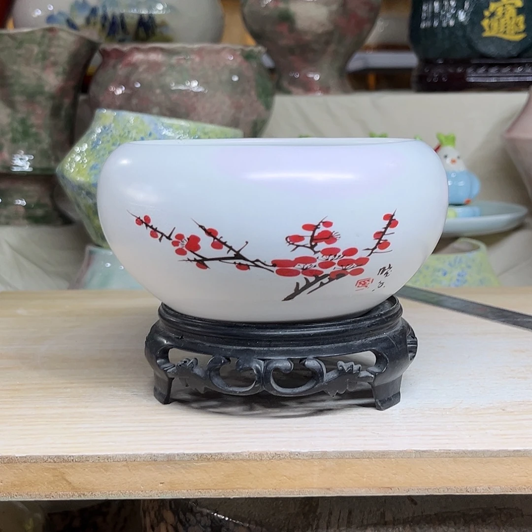 陶瓷绿植多肉微瑕花盆外口径：12*7.5打孔