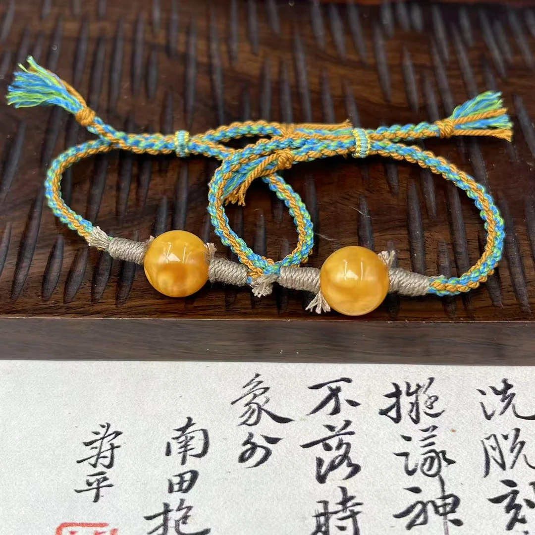 【北野珠宝】天然俄料蜜蜡圆珠手绳-B106H-31多样性发一14mm+