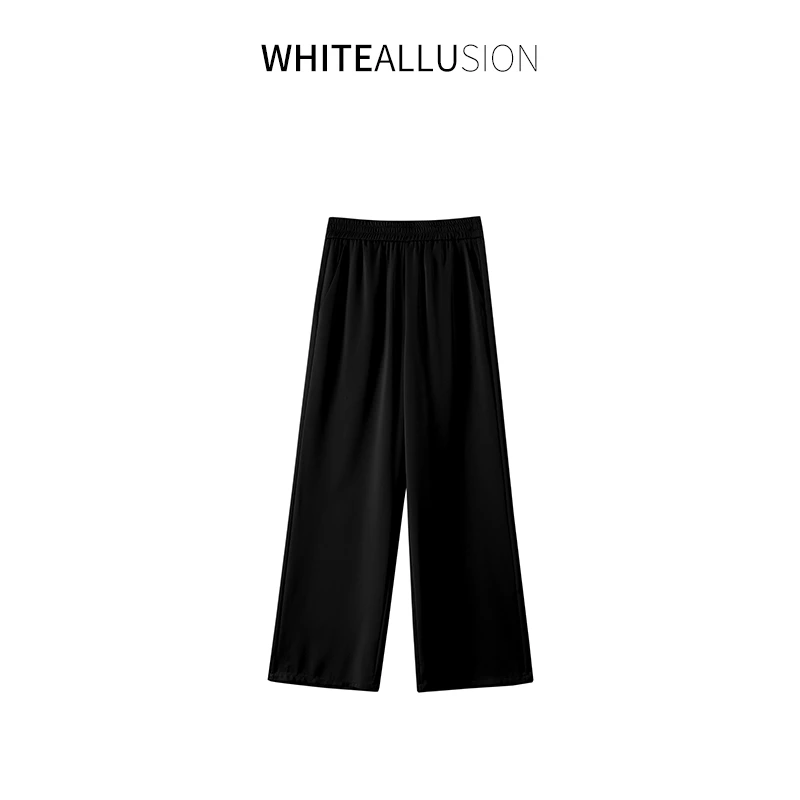 素典【懒人裤】仿醋酸凉凉裤~夏季休闲松紧高腰垂感丝滑垂垂裤4128