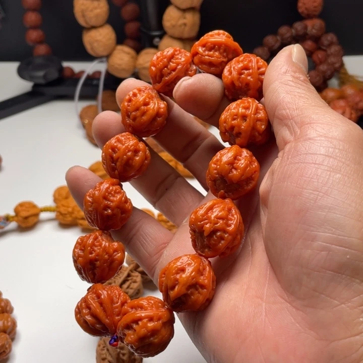 文玩核桃手串小核桃手串蜡皮莲花