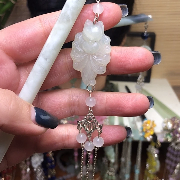 蛇纹石玉未镶嵌发簪