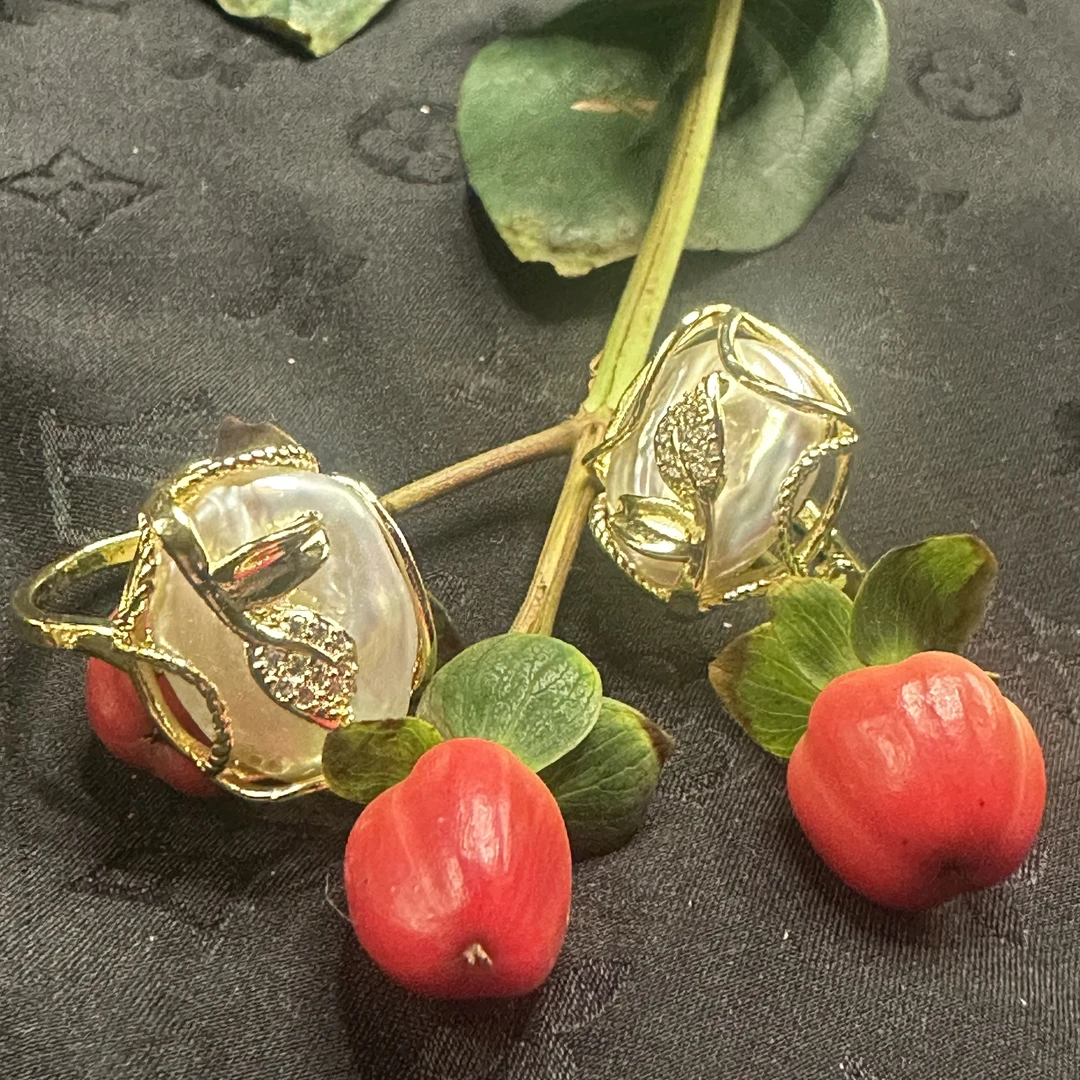 【玉合缘】天然巴洛克珍珠戒指-多样性发一 7613