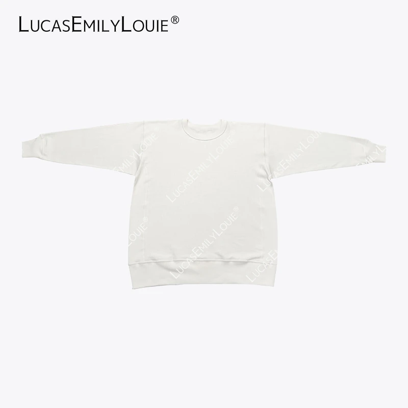 LUCASEMILYLOUIE欢姐0220简约休闲纯色宽松圆领套头T卫衣2510553