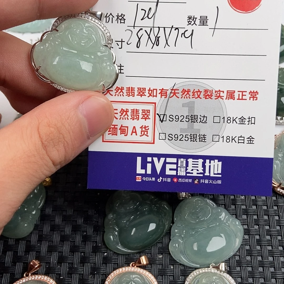 翡翠银S925镶嵌颈饰