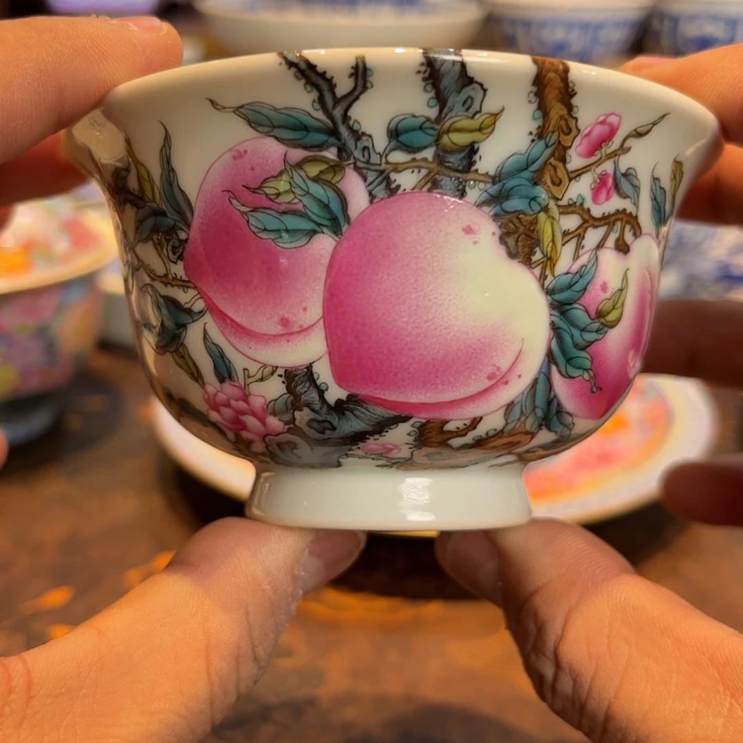 Y***L粉彩九桃主人杯一只