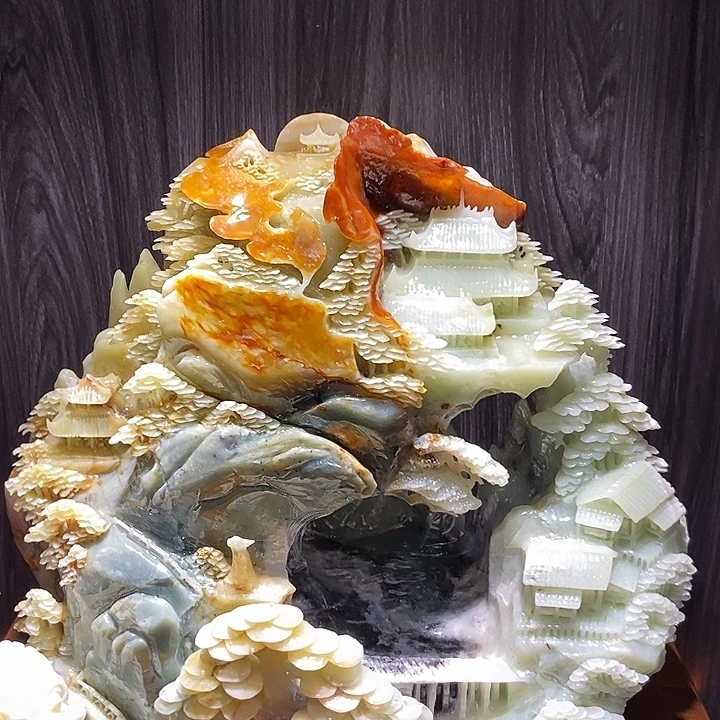 蛇纹石玉（覆膜）合金珠宝奇石