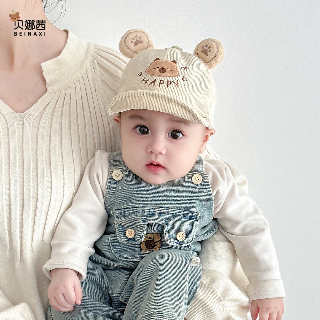 Beinaqian/贝娜茜婴儿帽子春秋季薄款宝宝男鸭舌帽婴幼儿遮阳帽冬