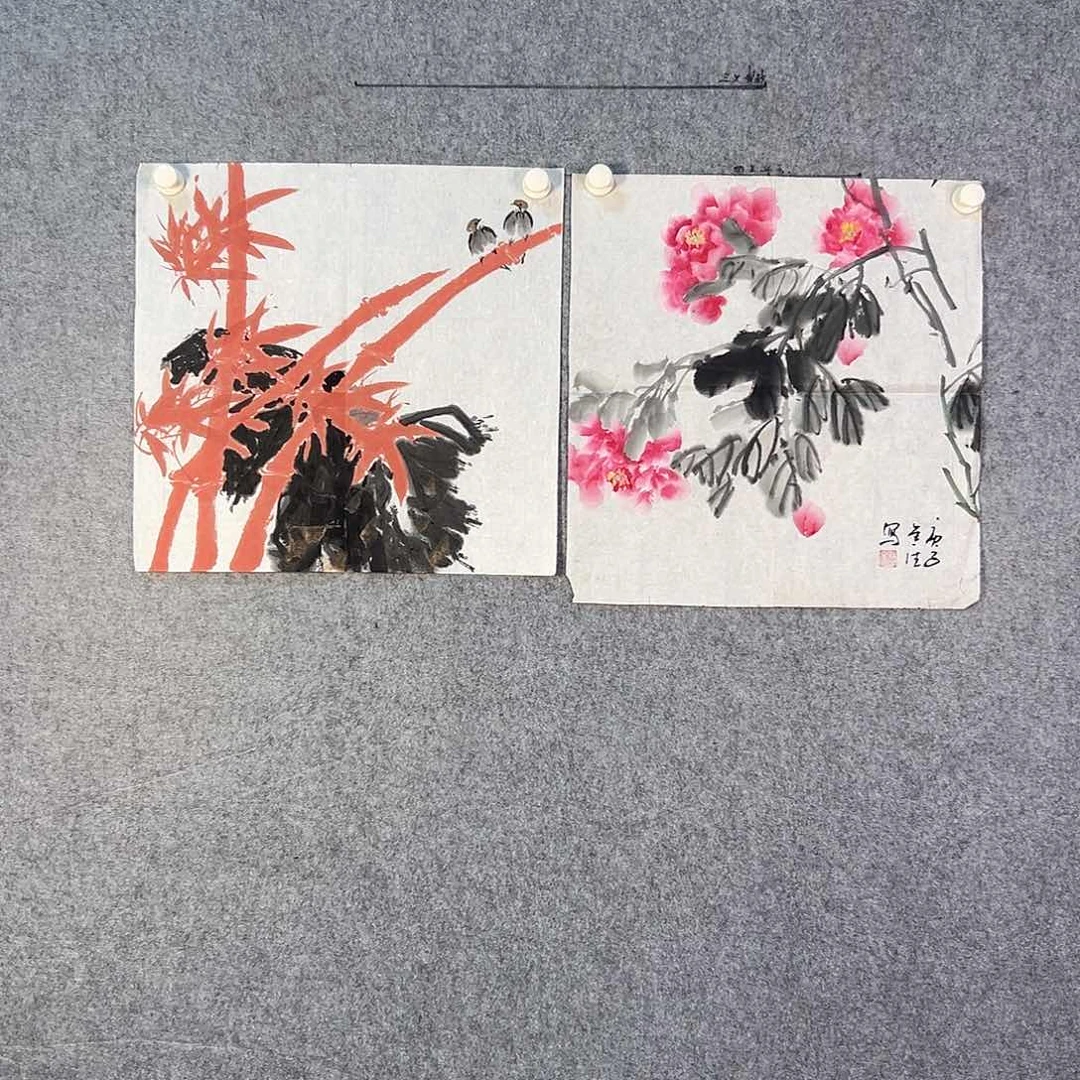 国画080 花鸟和花的颜色一样是我