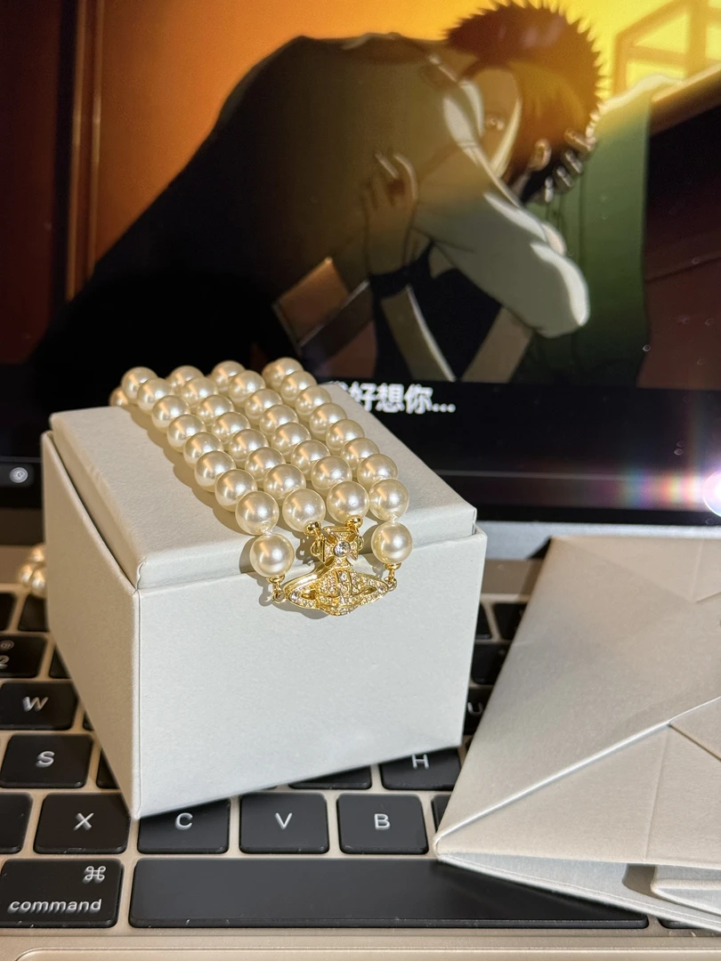 铜合金仿珍珠项链 【双层土星珍珠项链】巨百搭时尚珍珠百搭温柔