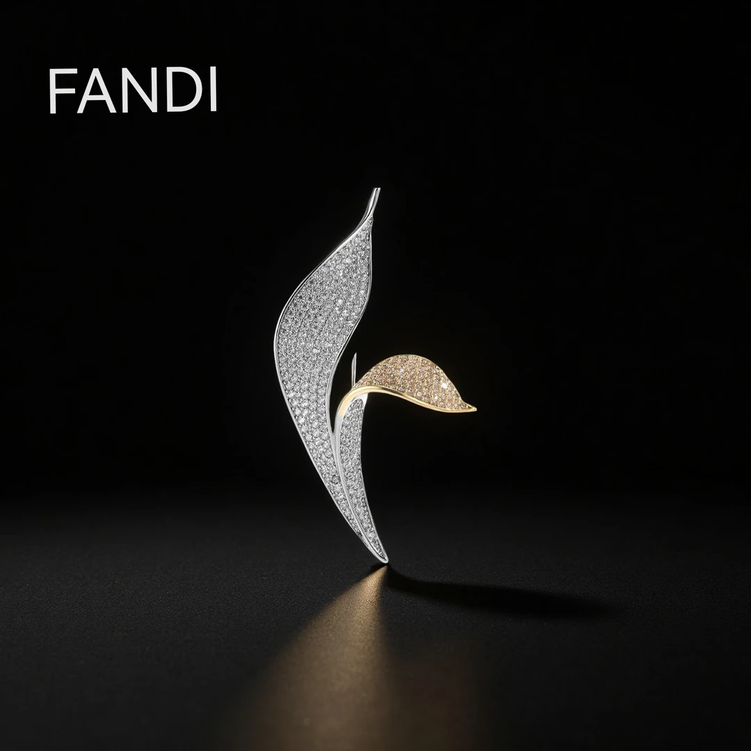 铜合金锆石胸针 30647ins奢华金色西装胸针小众