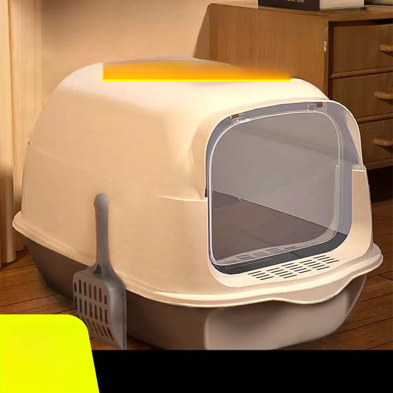 超大号全封闭式猫砂盆放外溅防臭猫咪厕所顶出是猫砂盆现货