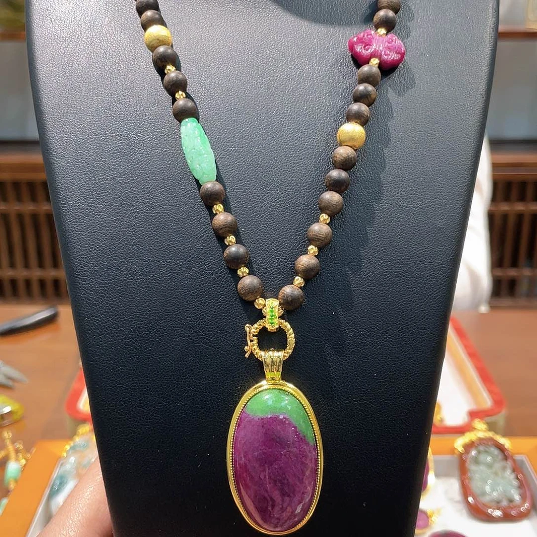 锦纶非金属红宝吊坠 不含链