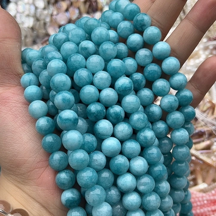 玛瑙/玉髓未镶嵌珠宝半成品2条10mm左右天河石