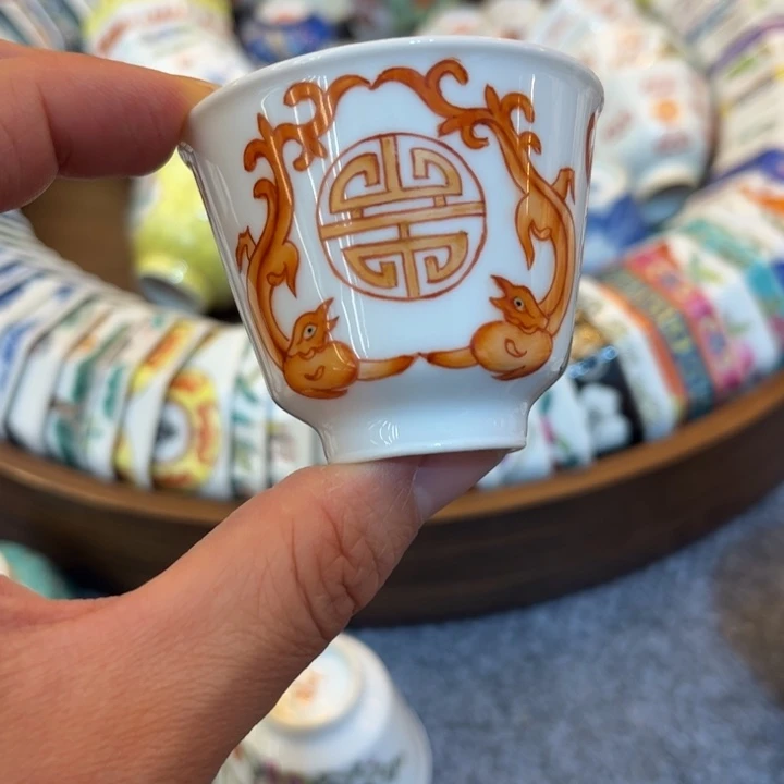 手绘茶杯盖碗陶瓷壶承