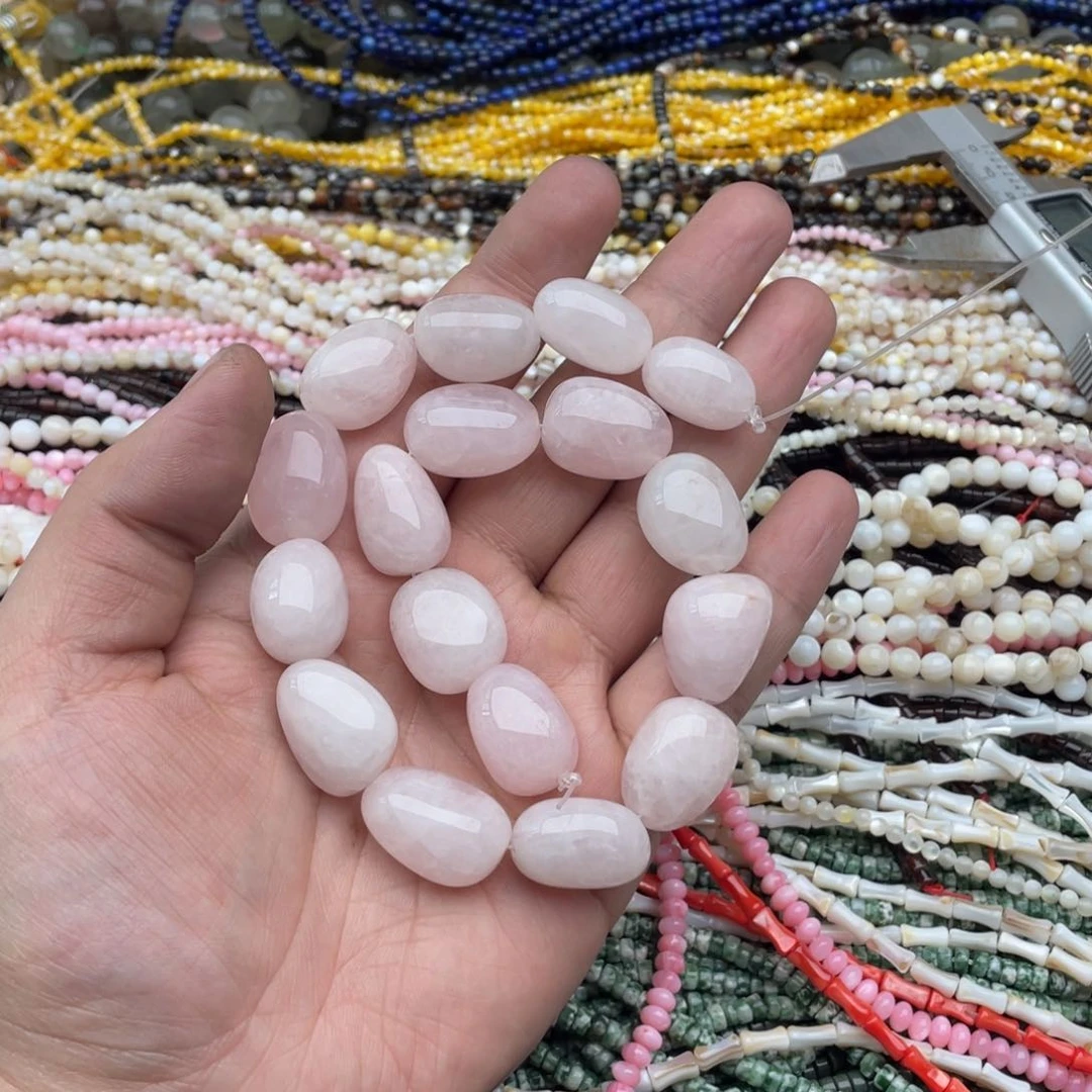 玛瑙/玉髓珠宝半成品未镶嵌大半条装14*19左右粉水随行