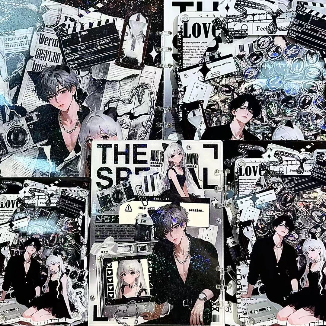 【上新猫系情侣本】高定摇摇本套餐活页本手工DIY收纳盒亚克力