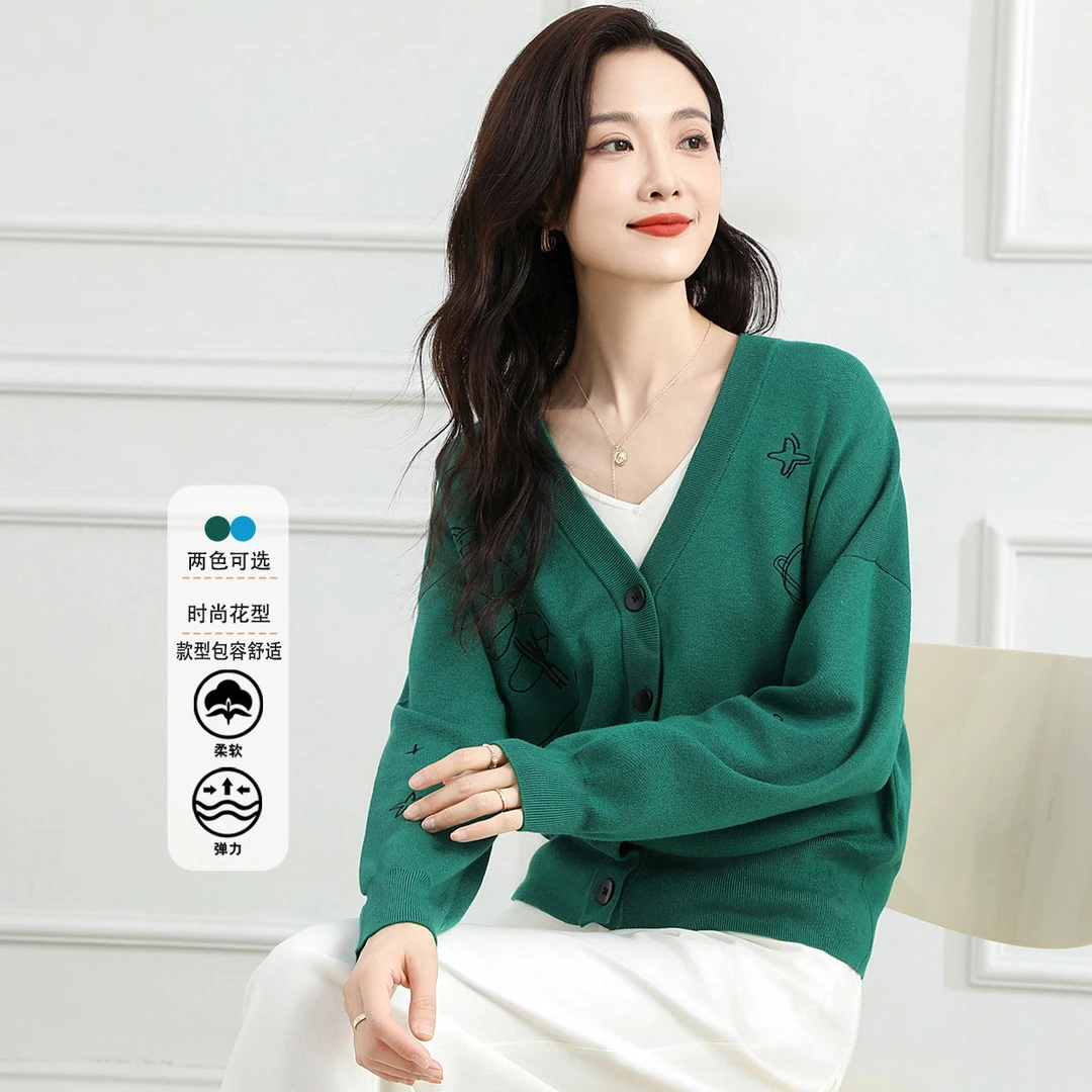 【针织衫】春季气质减龄开衫时尚百搭女式外套TC519072