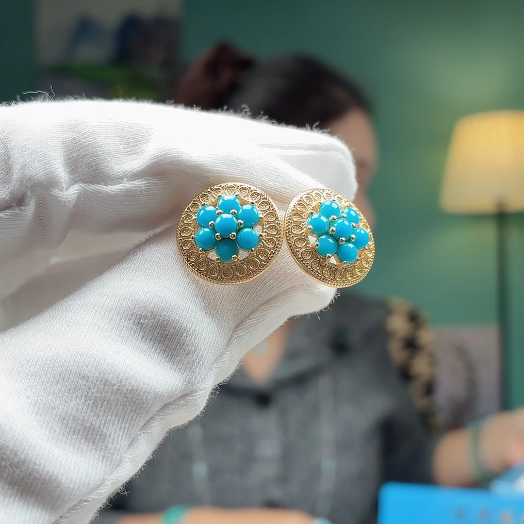 绿松石银S925镶嵌珠宝奇石