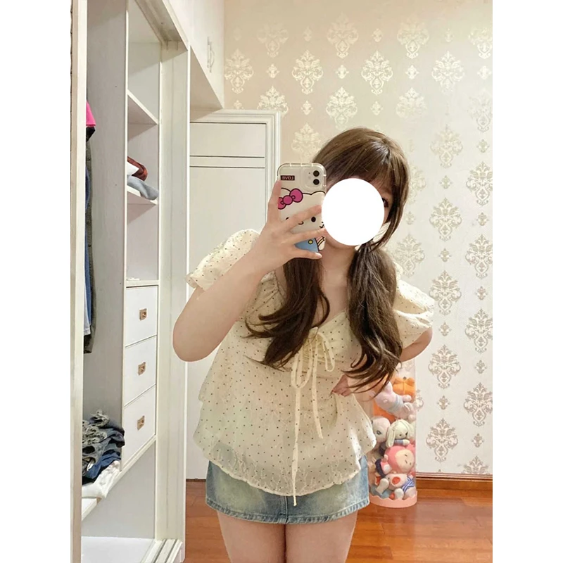 潮碧梵300斤大码女装碎花波点短袖衬衣女胖mm夏季显瘦女装上衣