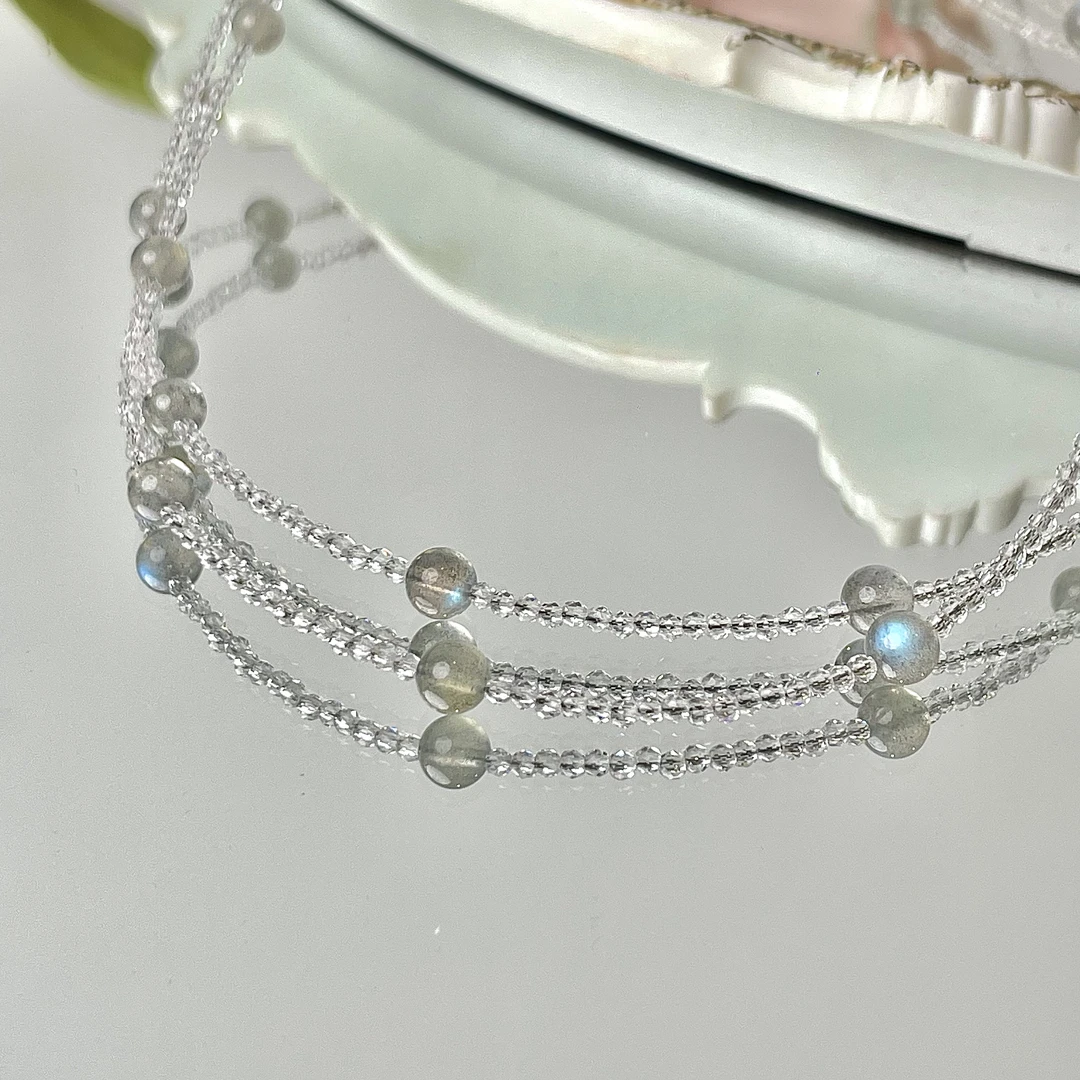 【灯泡满天星】灰月光6mm白琉璃项链面小仙多样性发其一