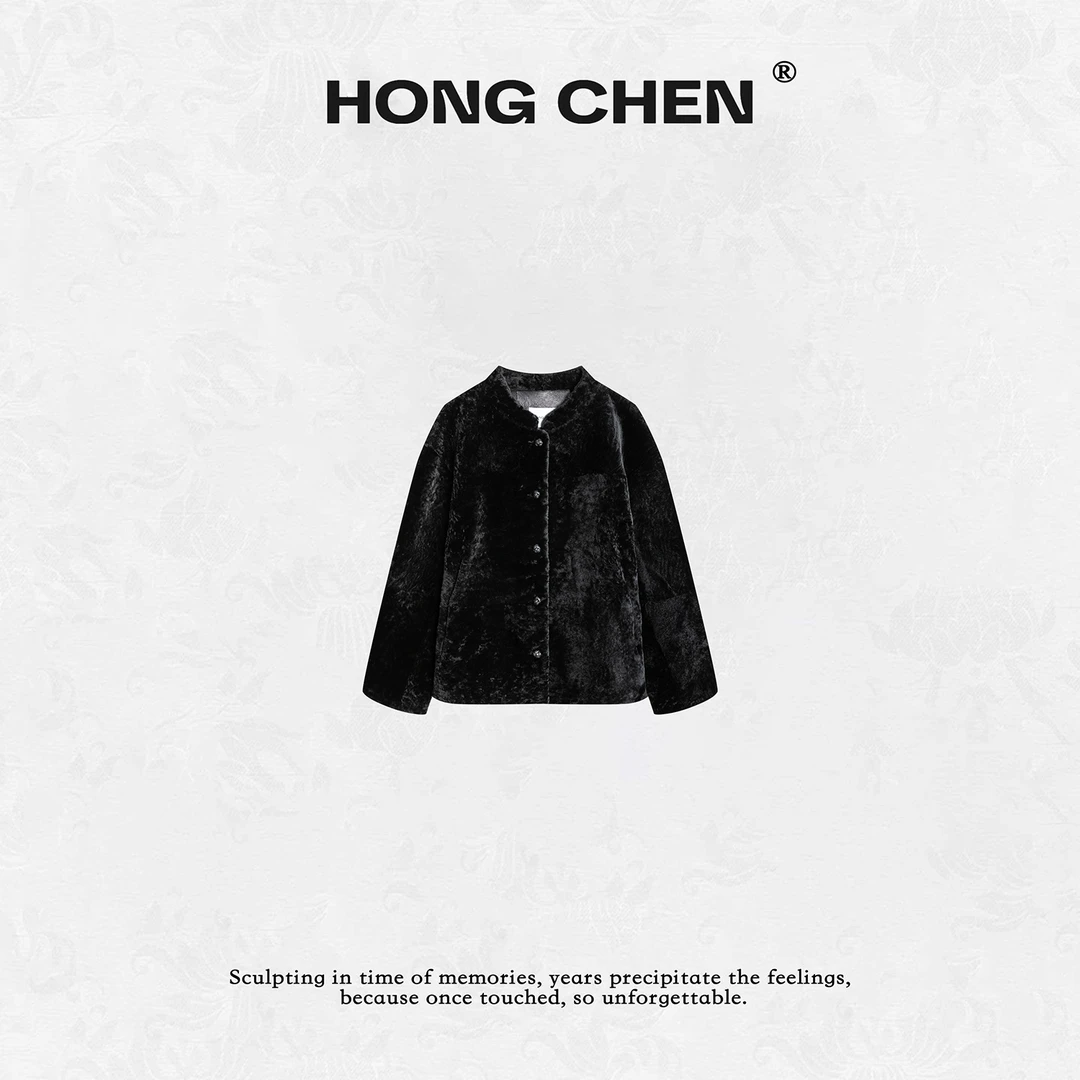 【虹辰·南非水波纹】高端进口皮毛一体外套时尚高级感百搭-HC1729
