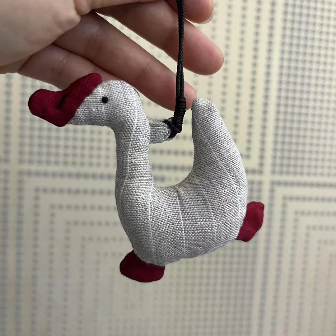 非金属布艺吊坠 长颈鹅 布艺挂饰 彧红手作