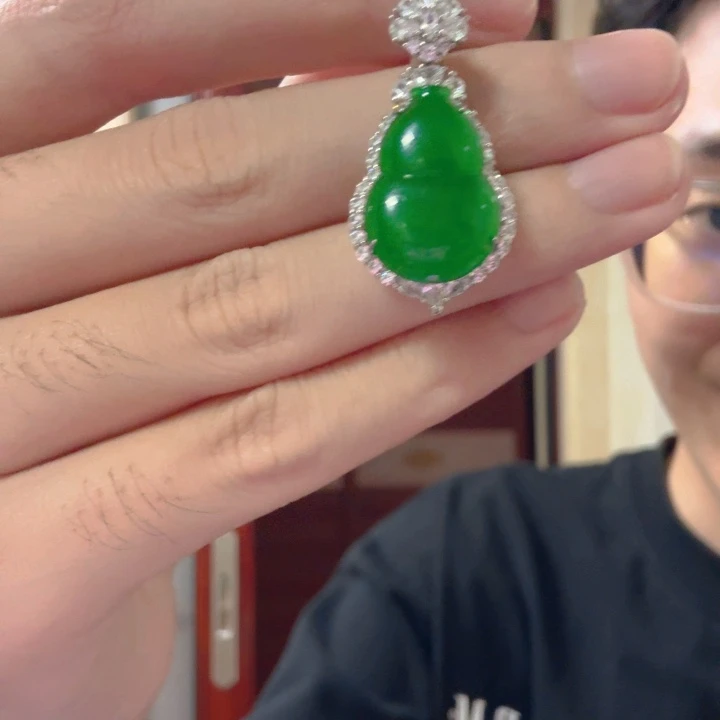 翡翠银S925镶嵌颈饰吊坠