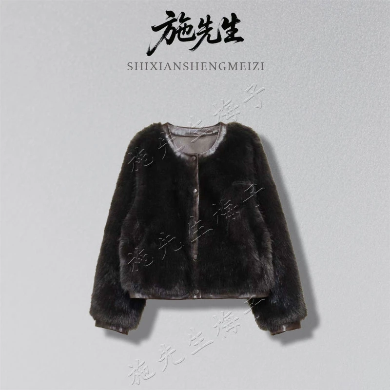 L冬季新款轻奢时尚气质百搭水貂毛配饰短款外套7945
