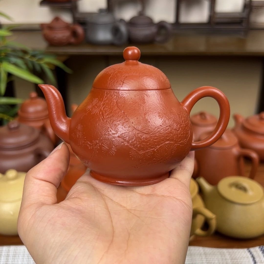 紫砂茶壶紫砂壶梨型朱泥140cc全