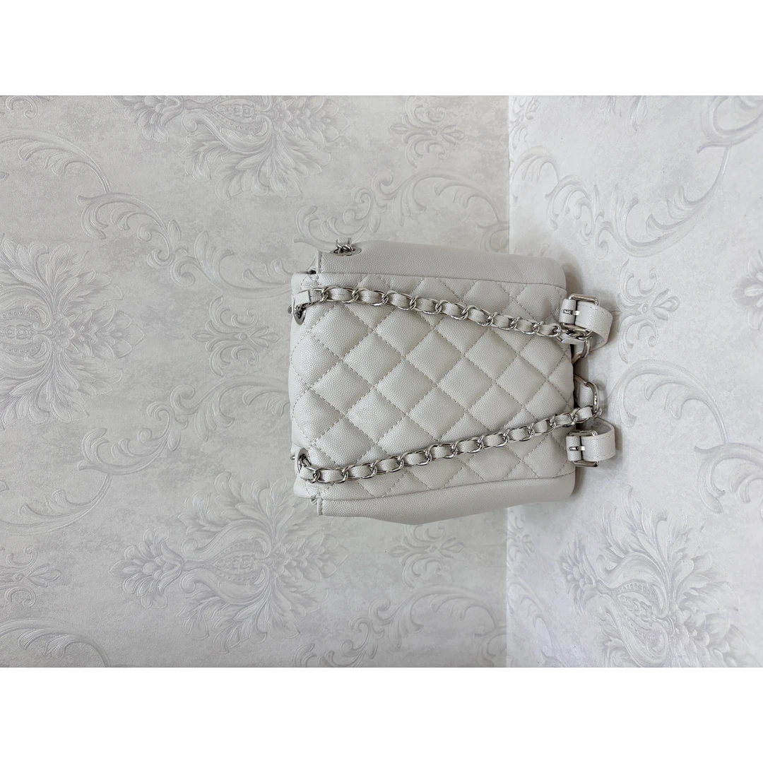 Laugh Queen手工打造真皮女士新款包0530 白色粉色 双肩 17cm