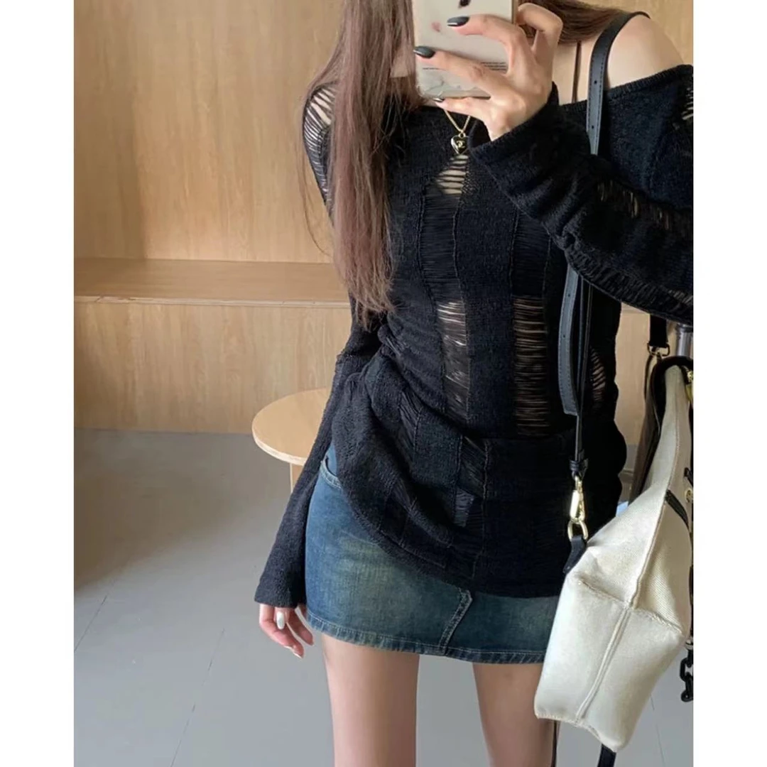 徐秋阳 甜甜的  显瘦百搭轻薄针织显瘦上衣