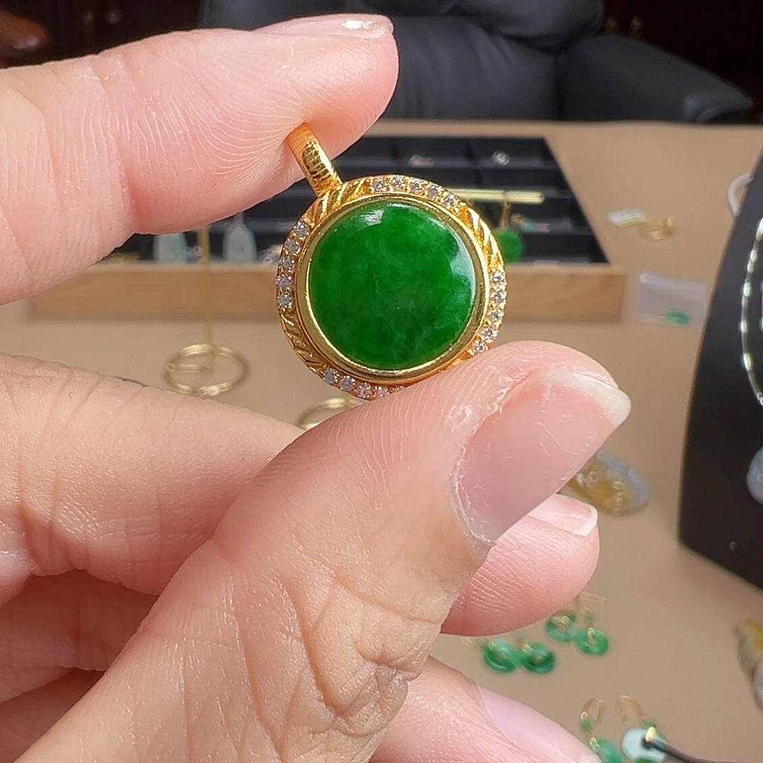 翡翠银S925镶嵌颈饰吊坠2