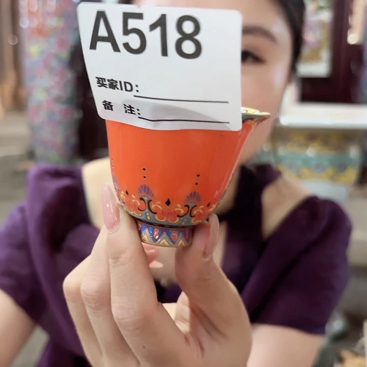 摆件景德镇高温陶瓷A518橙