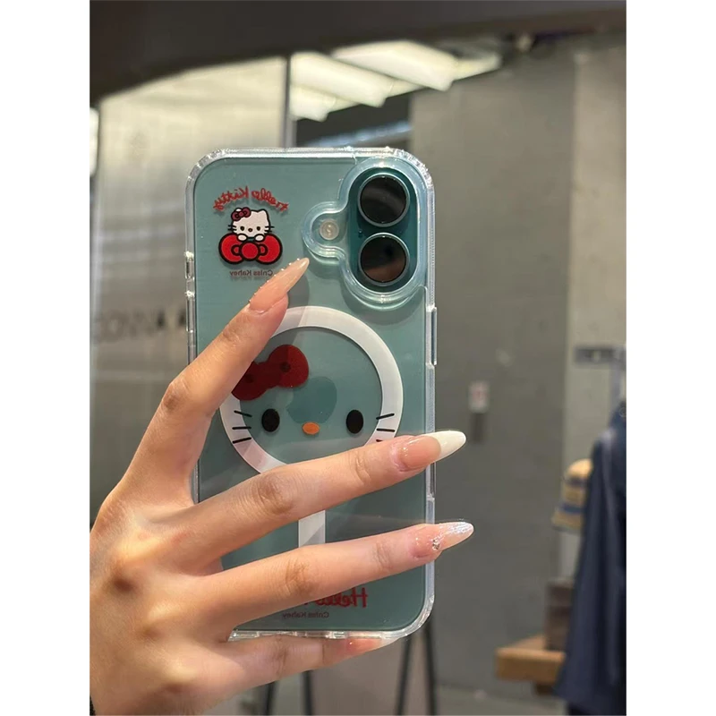 奥菲顿腮红凯蒂猫适用iPhone16/15promax苹果14磁吸手机壳12/13套