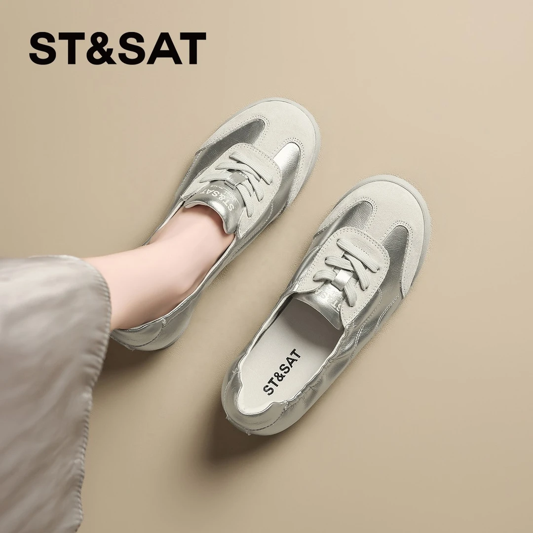 星期六软底德训鞋女2025爆款秋季百搭浅口单鞋一脚蹬芭蕾玛丽珍鞋