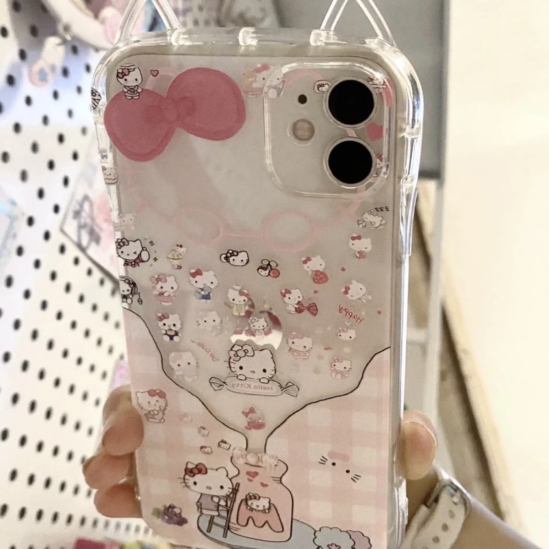 可爱趣味收集KT猫适用苹果16promax手机壳iPhone15小蛮腰14透明13