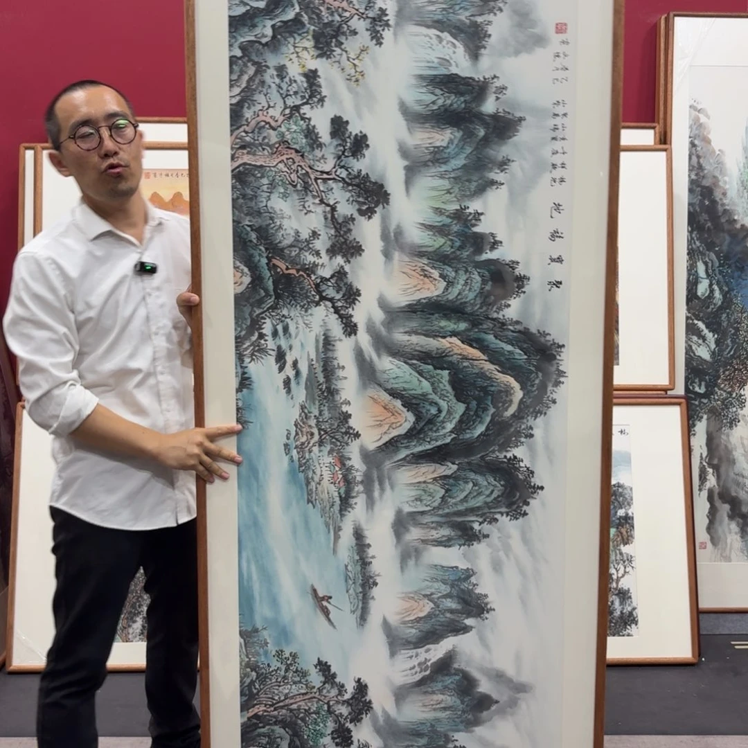 国画带框绘画210/80尺寸聚宝福地
