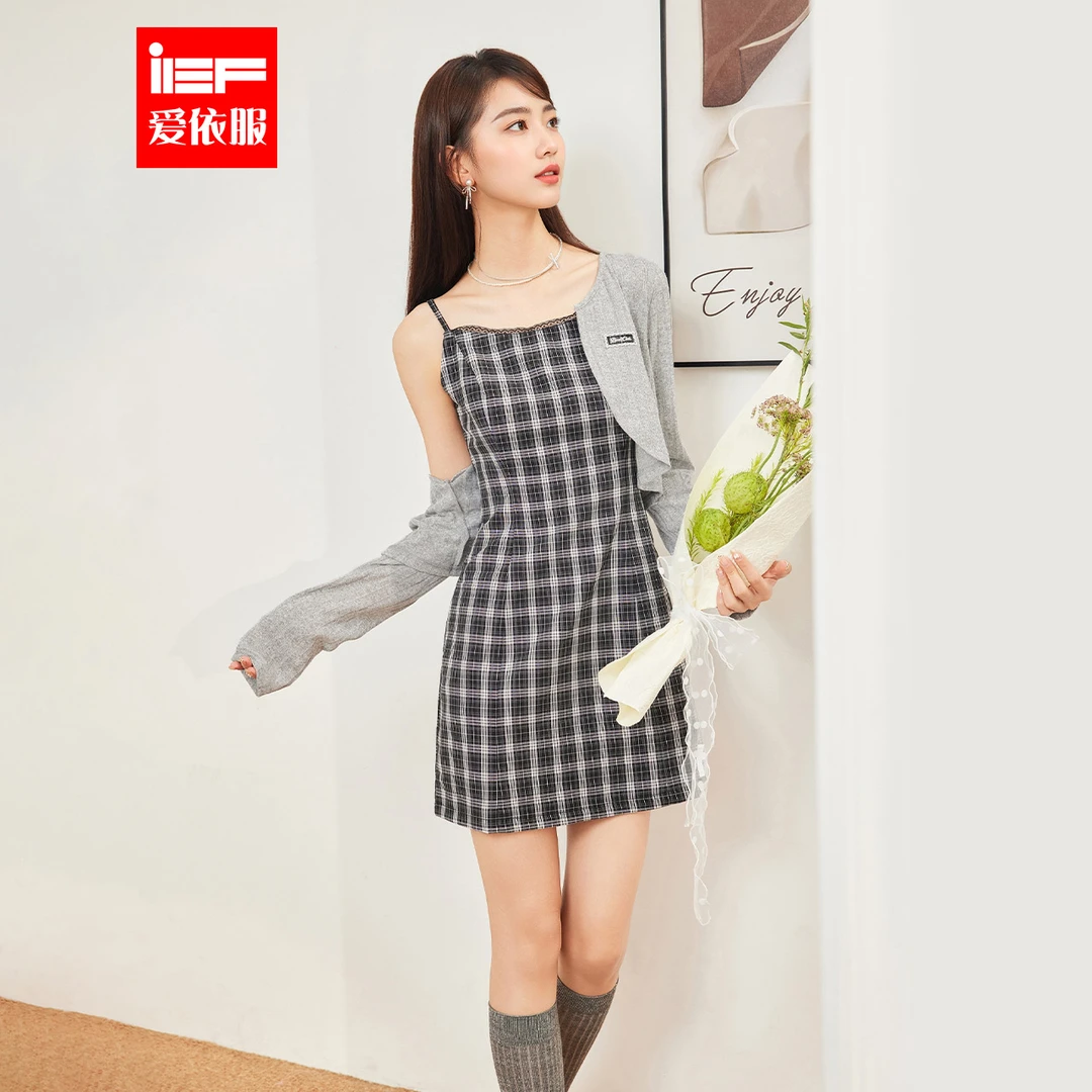 IEF/爱依服裙子2025秋季新款韩版甜美小女人气质通勤显瘦里外套裙