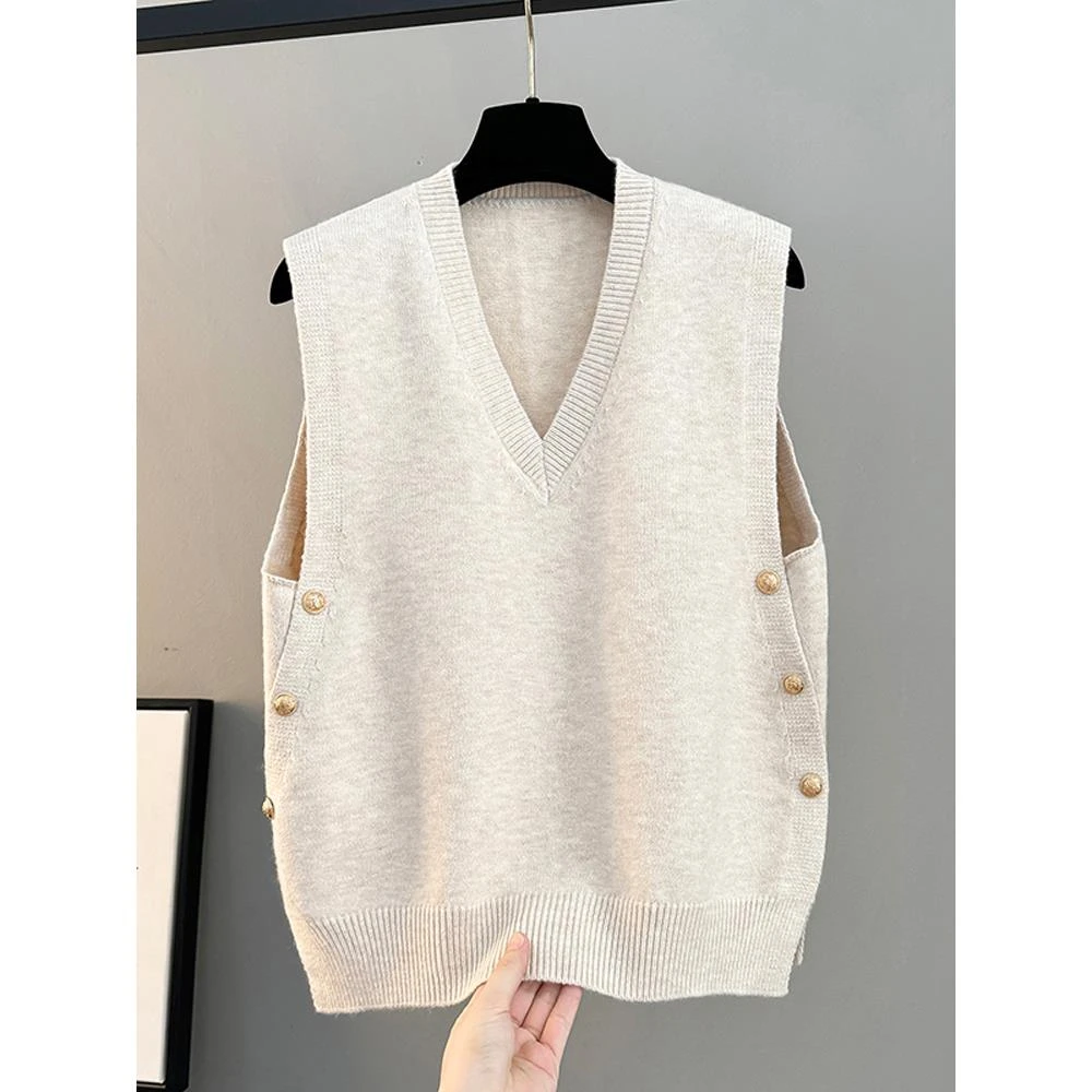 1-200斤胖mm针织大码马甲春秋宽松外穿背心时尚毛衣外套坎肩秋冬