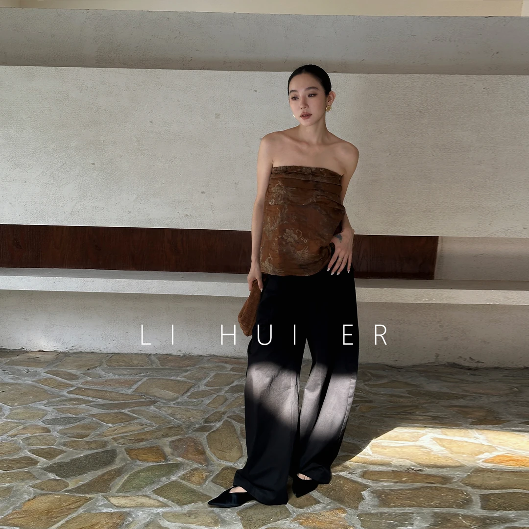 LiHuiEr李慧儿【暗潮】2025气质休闲潮流轻奢极简时尚裤子YC-624