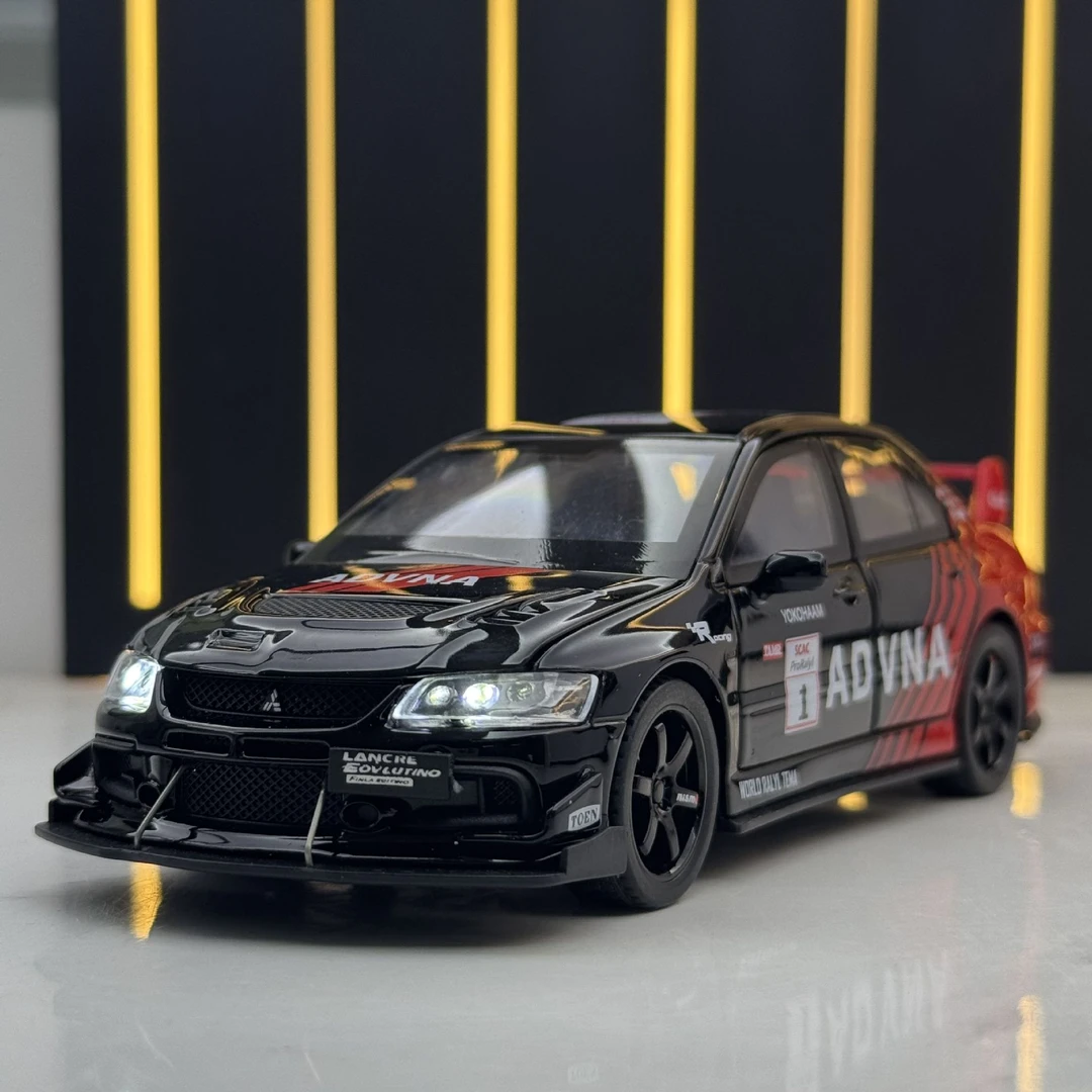 新款1:32三菱EVO红黑魂赛道版 合金汽车模型潮玩收藏摆件玩具跑车